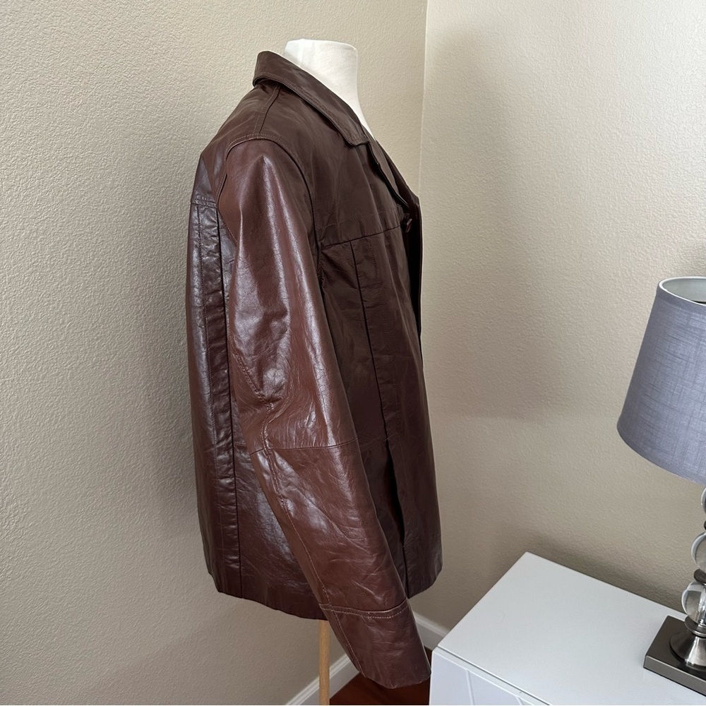 Wilson Vintage Leather Mahogany Brown Long Sleeve Jacket Size XL - Picture 5 of 15